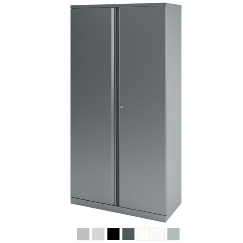 Tall grey storage cupboard