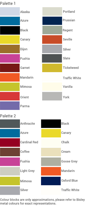 Bisley MySpace colour palettes