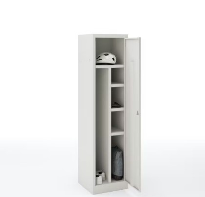 White Combi locker with hanging space and five shelves