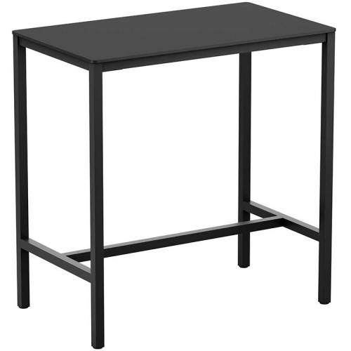 Rectangular bar table with black top and legs