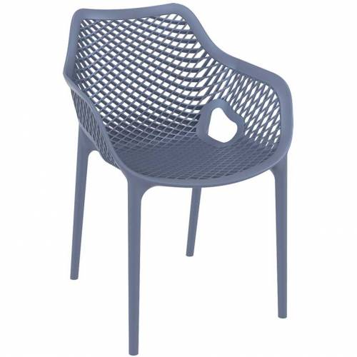 Dark blue chair with mesh effect on seat and back