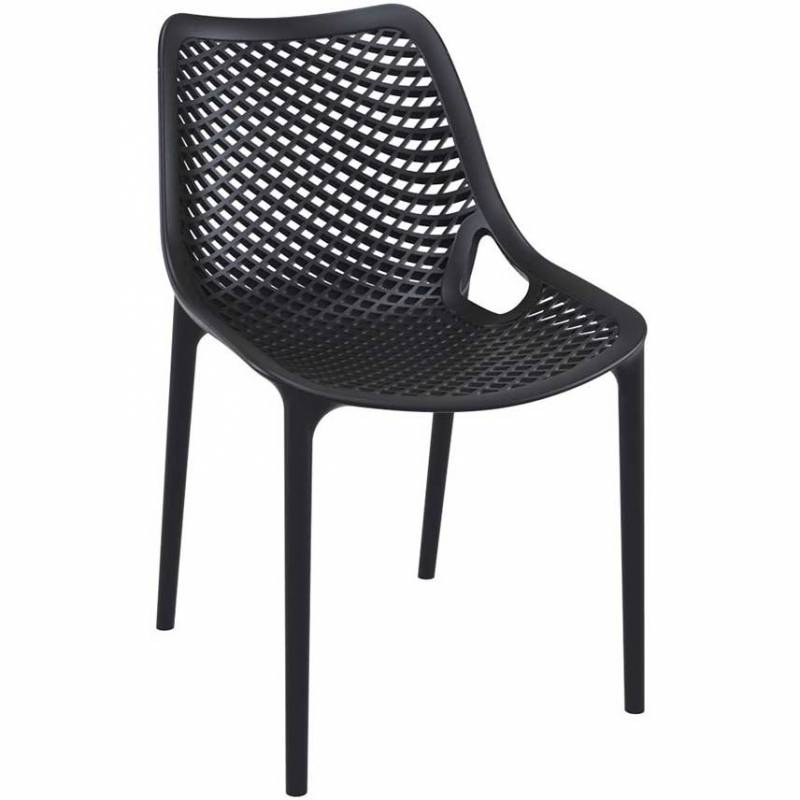 Black chair with mesh effect on seat and back