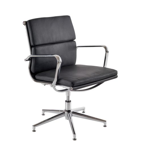 Black leather swivel chair