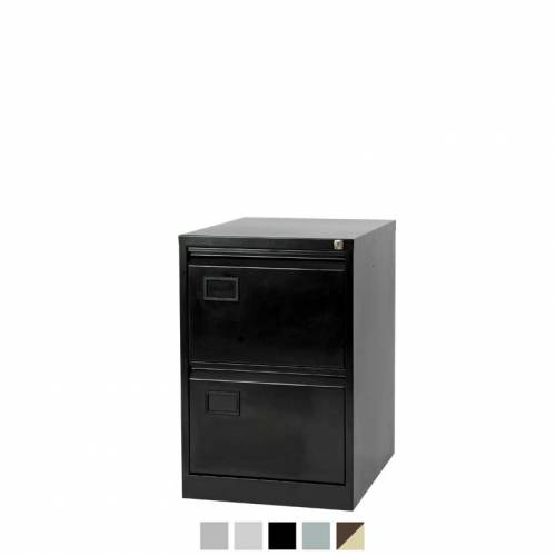 2 drawer black filing cabinet