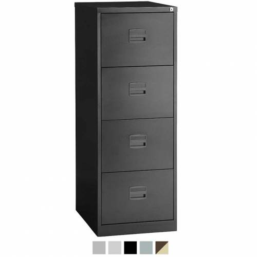 4 drawer black filing cabinet