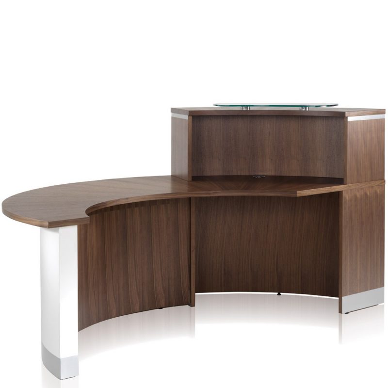 Reception desk in dark brown wood