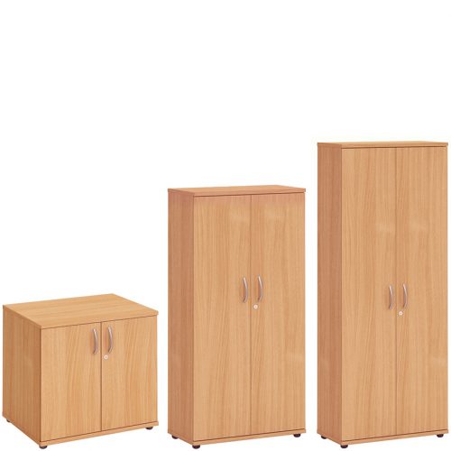 Three wooden storage cupboards