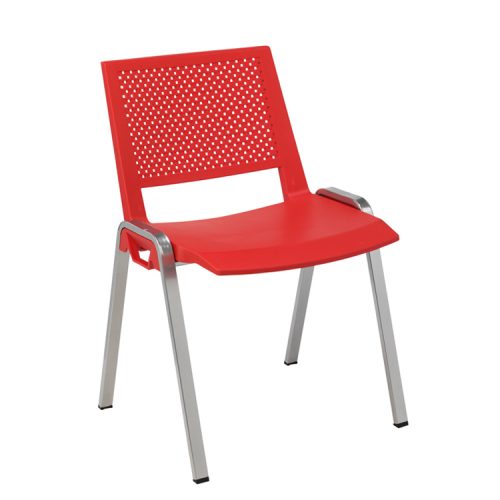 Red chair with mesh back
